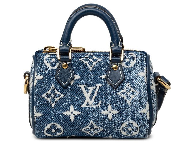 Louis Vuitton Monogram Denim Bijou Sac Micro Speedy Charm Keychain