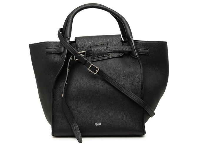 Céline Bolsa de Ombro 2-Way Celine em couro preto