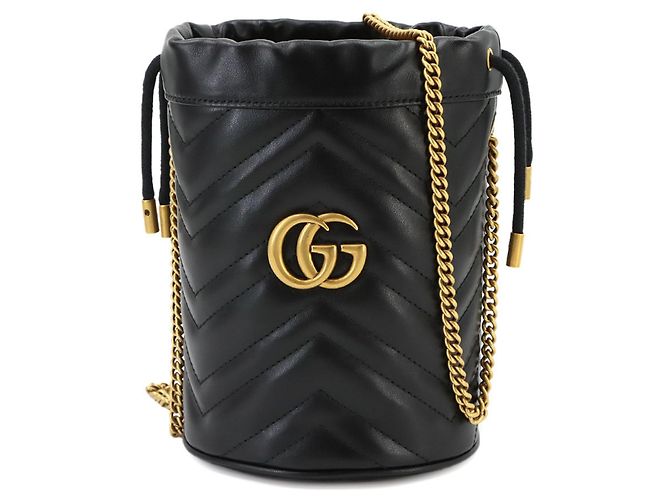 Borsa a secchiello mini con catena Gucci GG Marmont