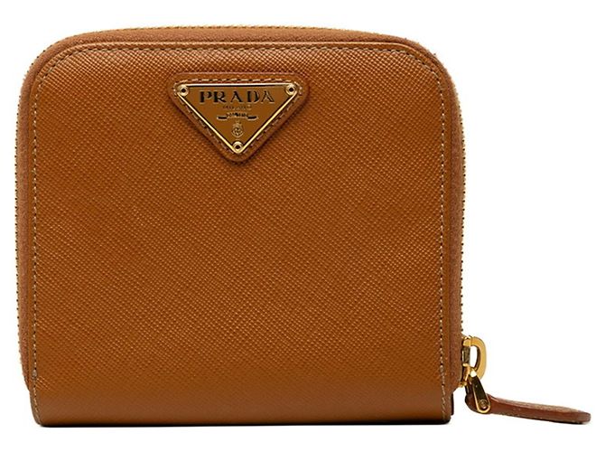 Prada Brown Camel Leather Bi-fold Wallet