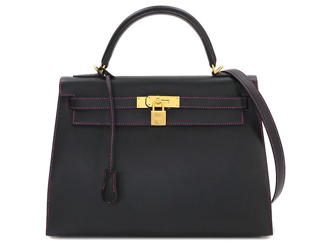 Hermès Bolsa Hermes Kelly 32 em couro Epsom preto