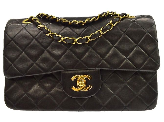 Classique Chanel Classic Timeless Double Flap Quilted Lambskin Small