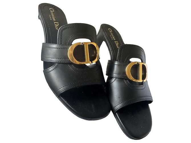 Dior CD Mule in pelle nera