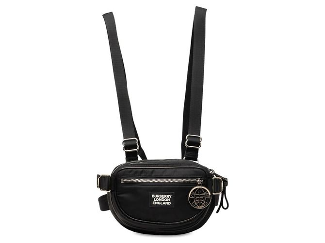 Borsa a tracolla Burberry da uomo nera