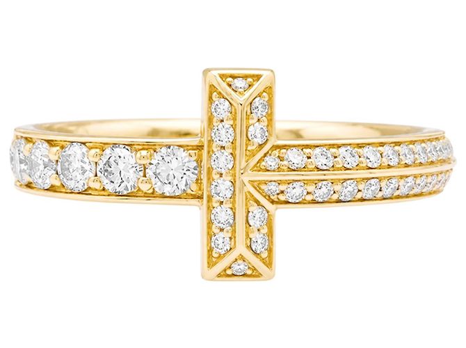 Anello Tiffany & Co, « Tiffany T », oro rosa e diamanti.
