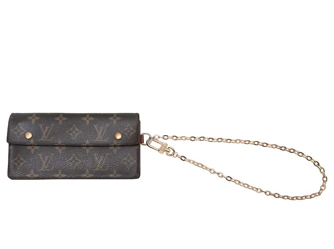 Cartera de muñeca con cadena Louis Vuitton Monogram marrón