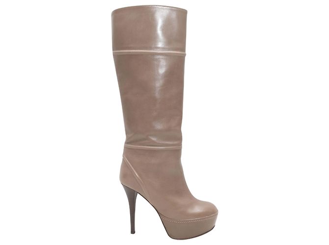 Bottes à plateforme à talons hauts Marni Taupe Taille 36