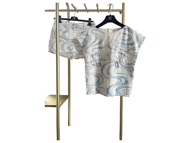 Shorts Chanel 25M Azul Algodão
