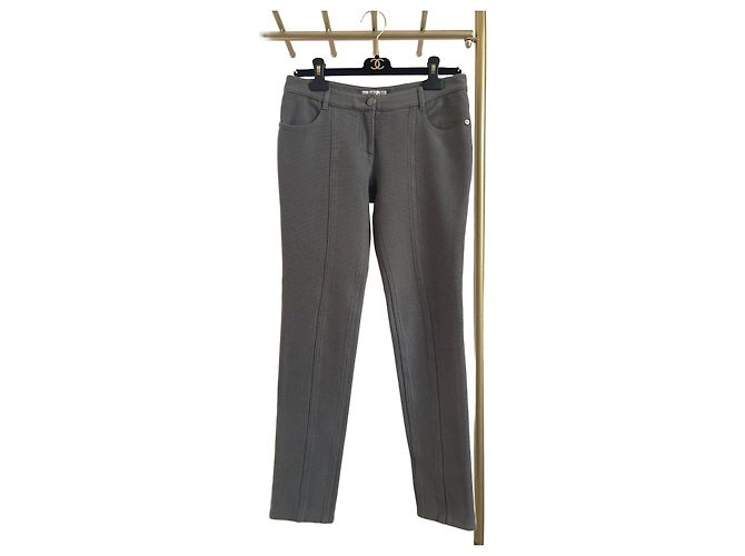 Chanel Strickhose aus Wolle in Grau
