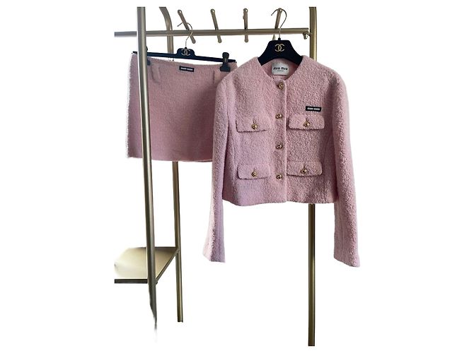 Miu Miu Pink Wool Tweed Jacket