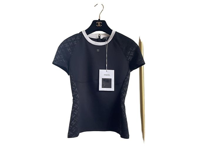 Chanel 24C Tanktop aus Spitze Schwarz