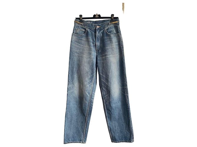 Jeans Céline Arc de Triomphe Logo Bleu Denim