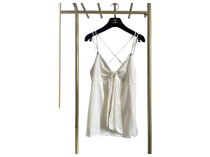 Chanel 23S Seiden Camisole Top Weiß