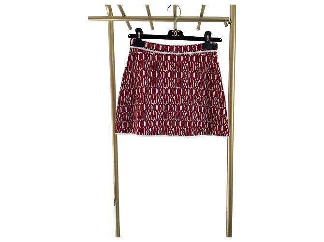 Dior kurzer Rock aus Seide rot mit Logo Print
