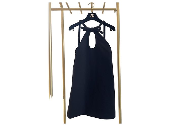 Vestido Halter Miu Miu Preto de Viscose com Laço