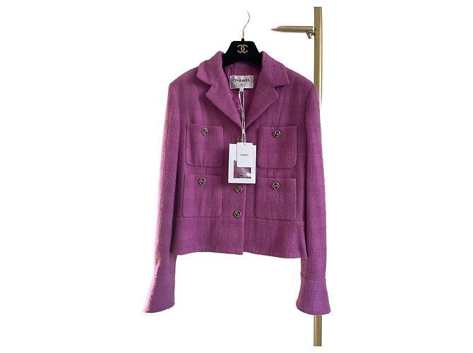 Chanel 23B Tweed Jacket Purple