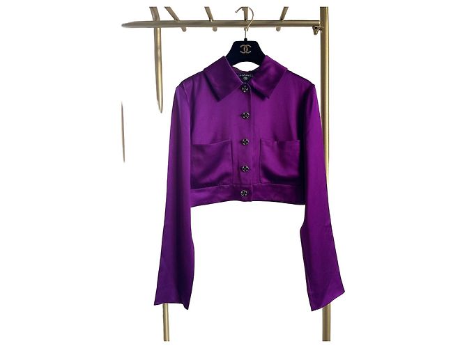 CHANEL 22A Seidenbluse Lila