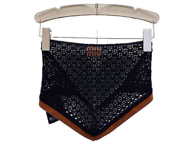 Miu Miu Bandeau Top aus Baumwolle Navy