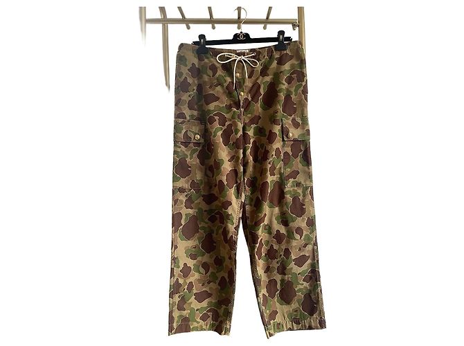 Pantalones Céline Camuflaje de Algodón Khaki