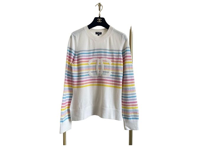 Chanel Rainbow Striped Wool Sweater