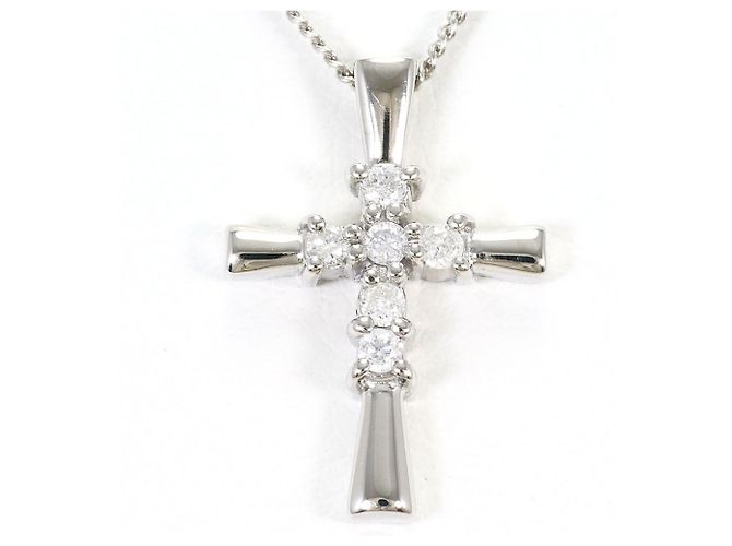 Autre Marque Platin-Halskette PT900/850 mit Diamant