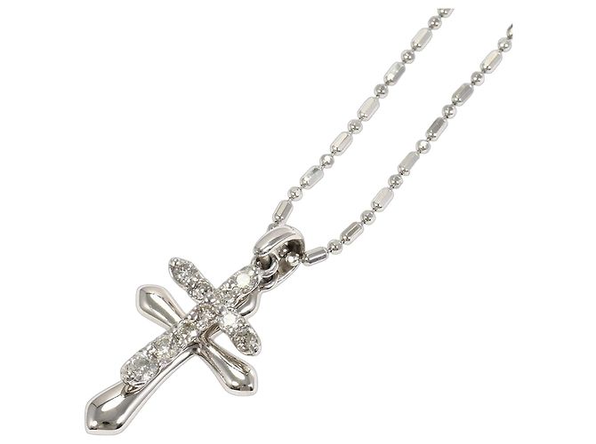 Autre Marque Platinhalskette mit Diamantanhänger