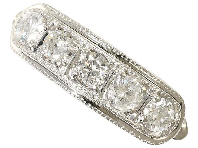 Autre Marque Anel aliança em platina PT900 com diamante