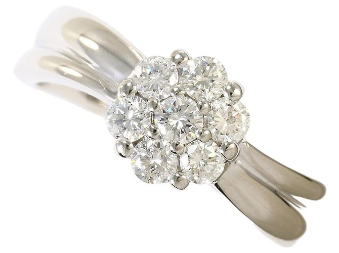 Autre Marque Anel aliança de platina PT900 e diamantes