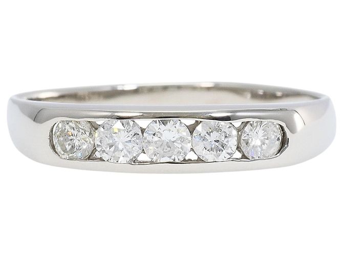 Autre Marque Anel Aliança de Platina com Diamante