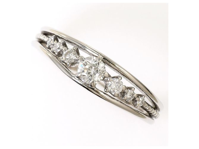 Autre Marque Anillo alianza de platino y diamantes