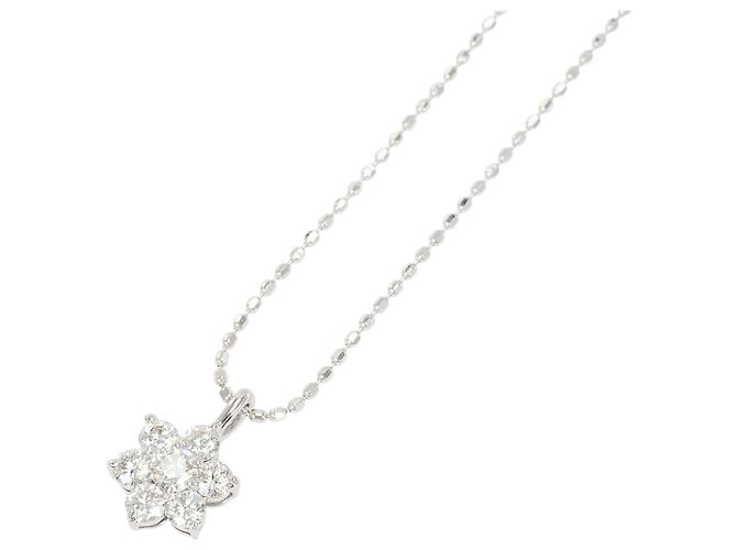 Autre Marque Halskette aus 10K Weißgold mit Diamant