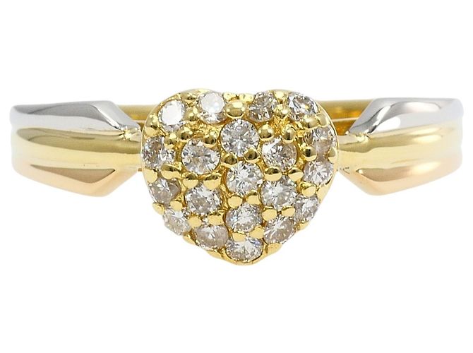 Autre Marque Platin- und Goldbandring mit Diamant