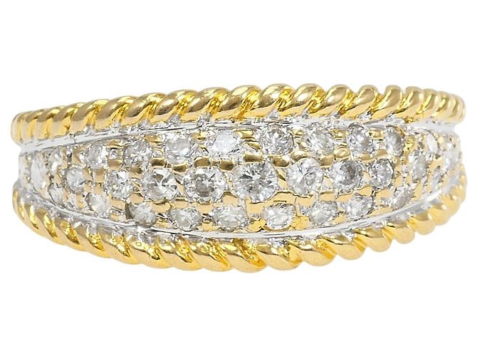 Autre Marque Anillo banda de oro 18K con diamante