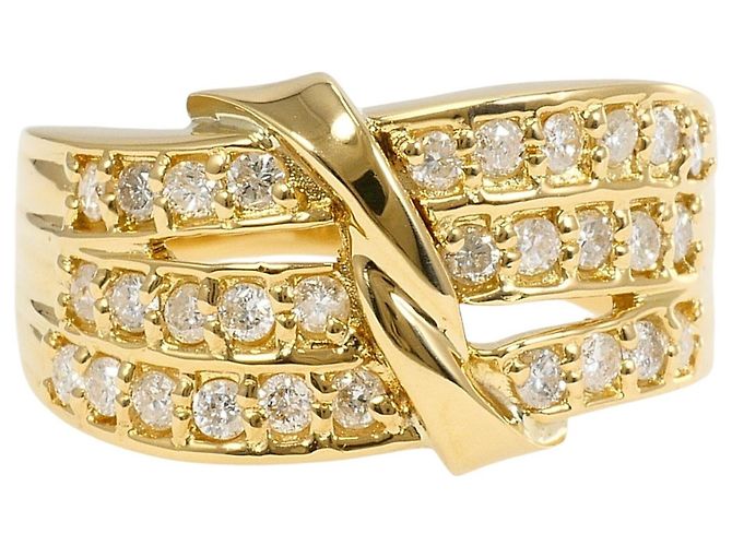 Autre Marque Ehering aus 18K Gelbgold mit Diamanten