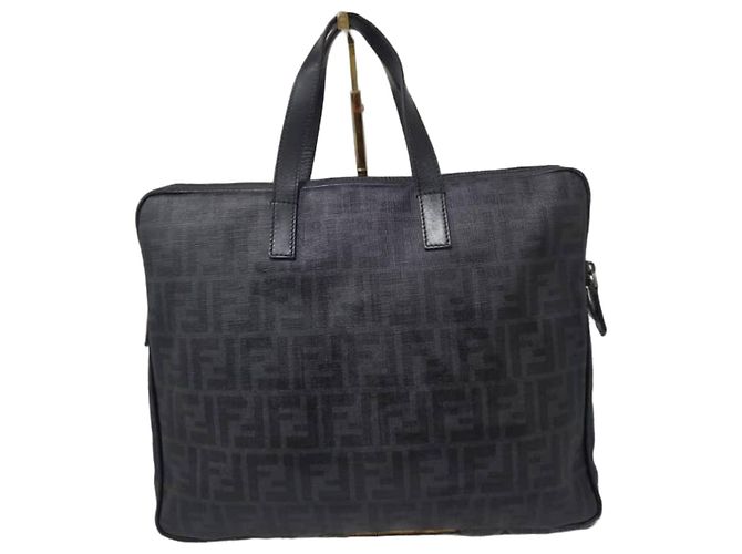 Fendi Zucca Sac Porte-documents Noir Gris