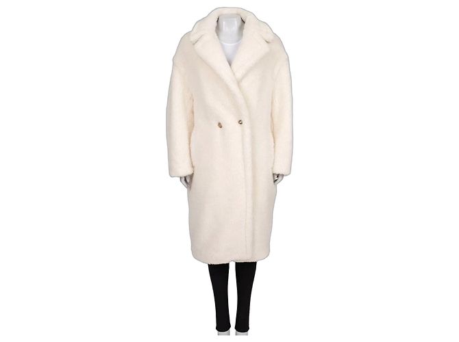 Cappotto Teddy Max Mara bianco taglio dritto L usato