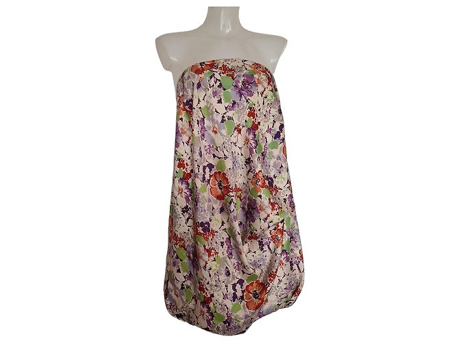 Vestido sem alças de seda floral Zimmermann
