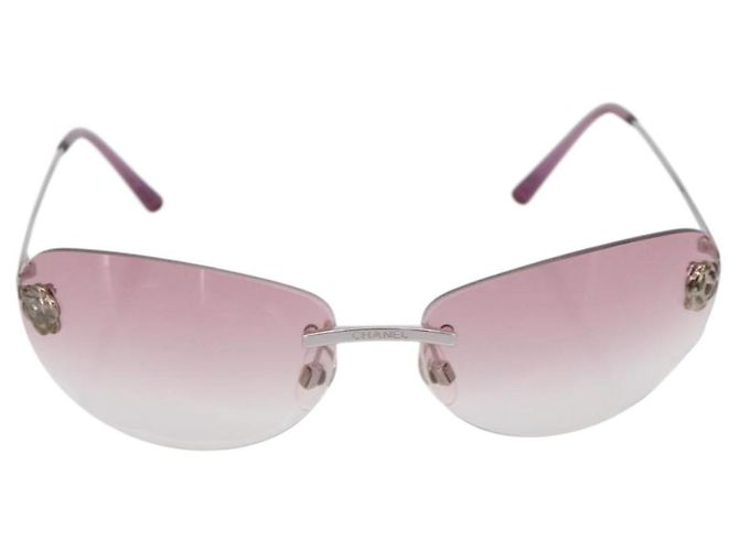 Chanel Camélia Gafas de sol de metal rosa
