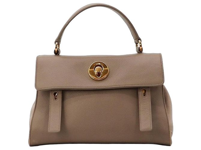 Autre Marque Bolsa de mão Saint Laurent em couro taupe