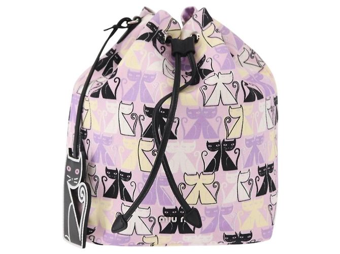 Miu Miu Drawstring Printed Canvas