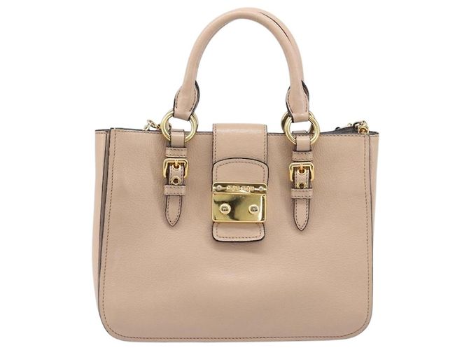 Miu Miu Madras Convertible Lock Leather Medium
