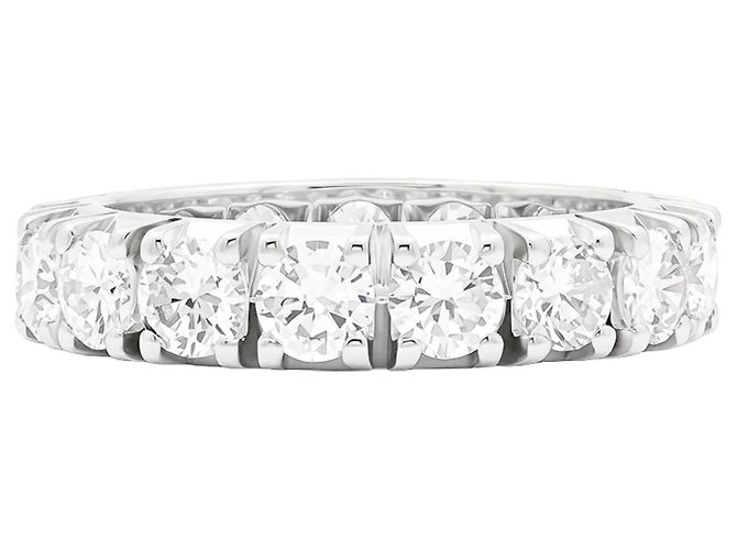 Autre Marque Aliança de ouro branco e 2,5 quilates de diamantes.