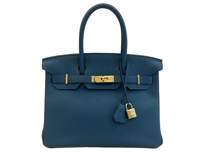 Hermès Birkin 30 sac à main en cuir bleu
