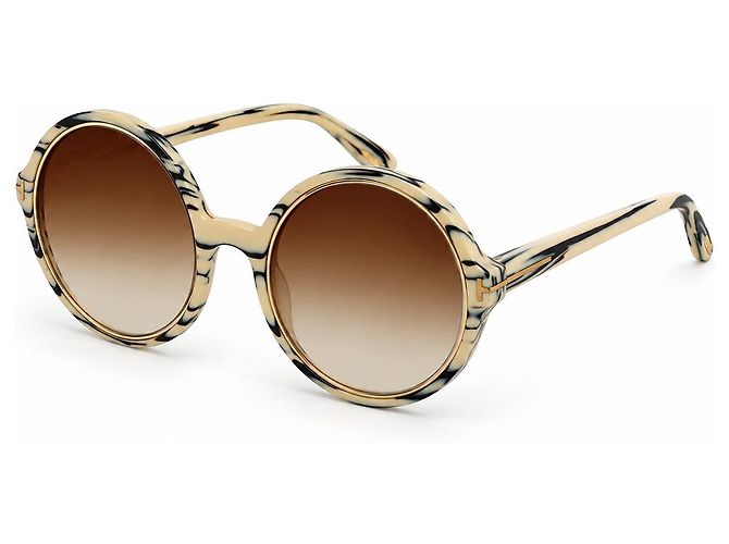 Tom Ford Carrie Gafas de sol redondas acetato marrón