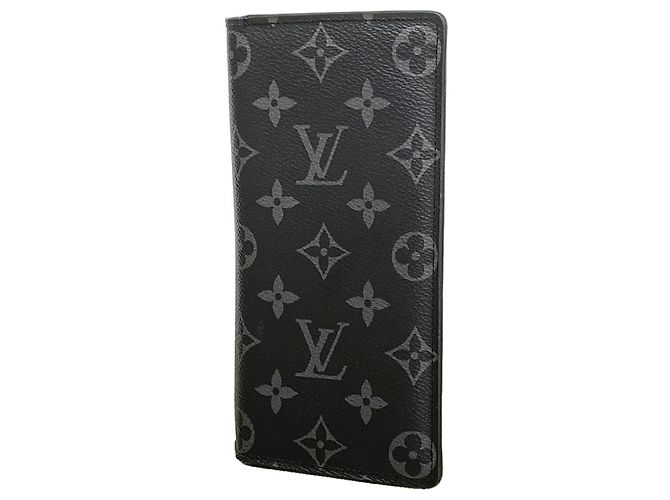 Louis Vuitton Monogram Eclipse Portefeuille Brazza Long Wallet
