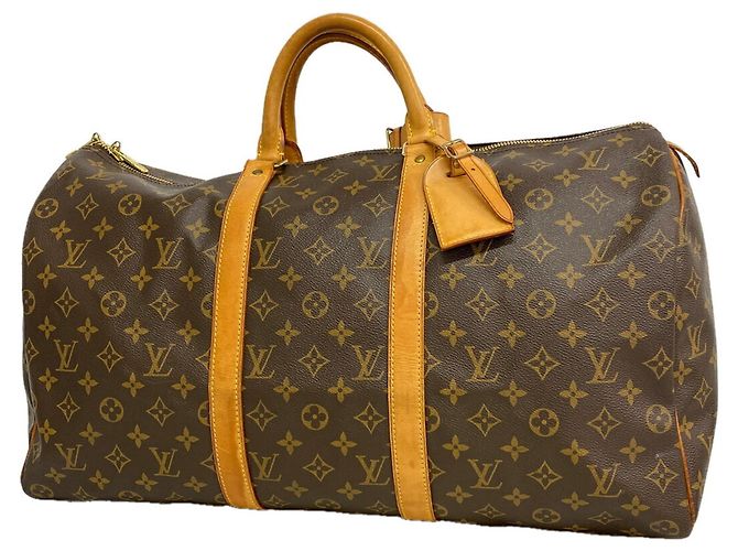 Louis Vuitton Brown Boston Monogram Keepall 50
