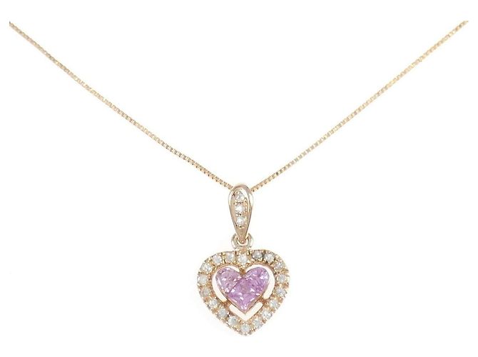 Autre Marque Collana in oro rosa K14 e zaffiro