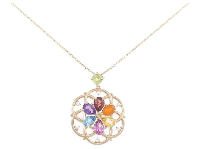 Autre Marque Collana Au750 con pietra colorata
