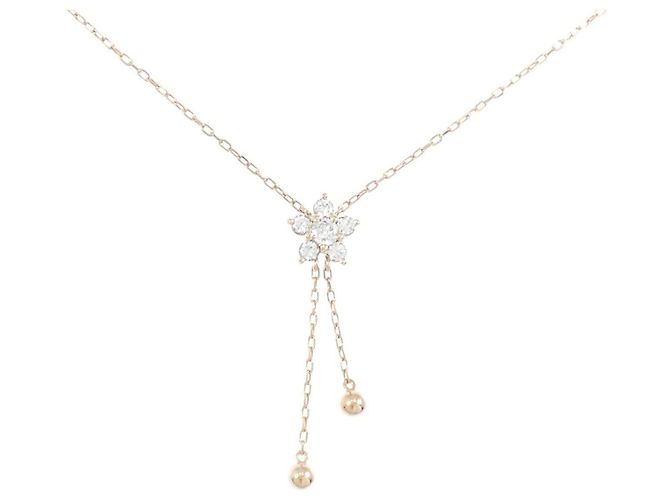 Autre Marque Collar de oro rosa K10 y circonita