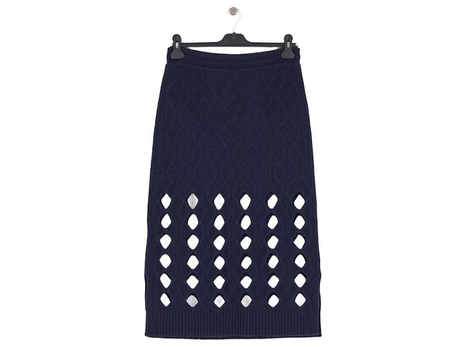 Gonna in lana blu navy Eric Bompard